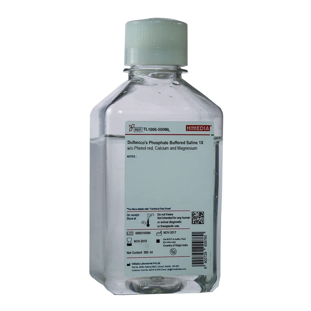 TL1006-20X500ML Dulbecco's Phosphate Buffered Saline, 500 mL (Pack of 20)