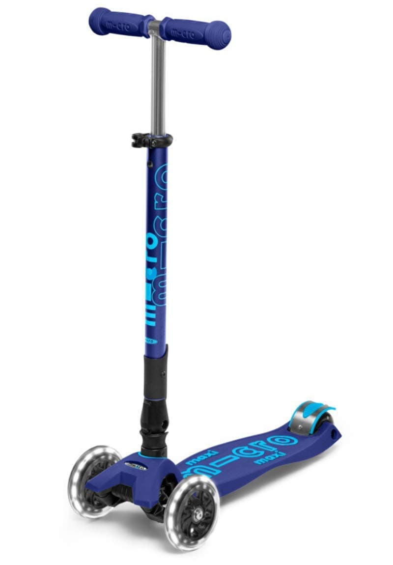 Kickboard - Maxi Deluxe Foldable LED - Three Wheeled, Lean-to-Steer, Fold-to-Carry Swiss-Designed Micro Scooter for Kids with Motion-Activated Light-Up Wheels for Ages 5-12