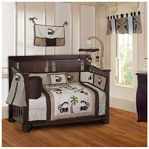 BabyFad Monkey 10 Piece Baby Crib Bedding Set