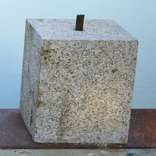 Round Wood 250mm Granite Straight Staddle Stone/Oak Frame/Settle Stone/Construction/Support/Outdoors