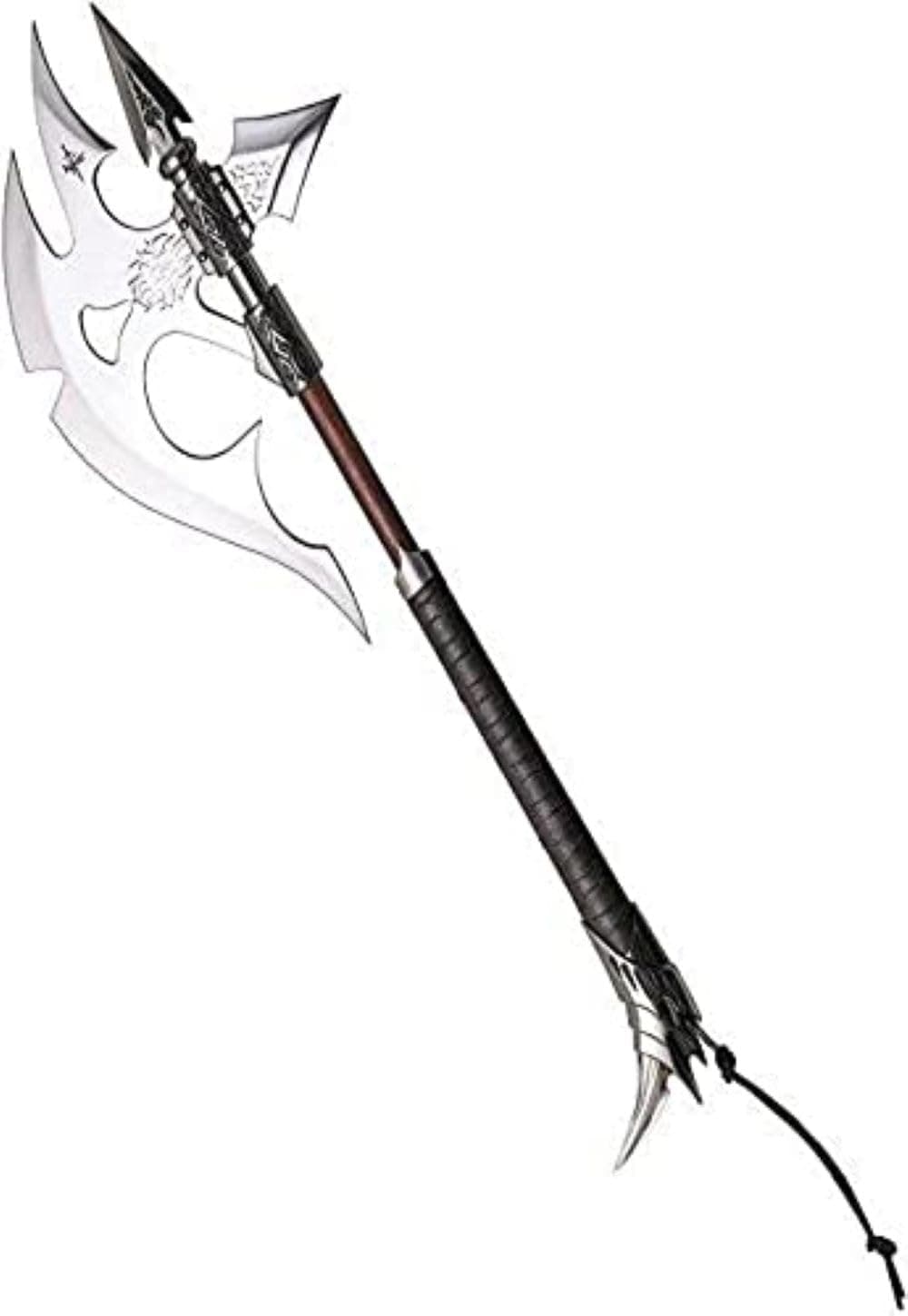 Kit Rae Black Legion War Axe - Special Edition | 19 1/2" 420 Stainless Steel Blade | Leather-Wrapped Grip | Solid Metal Fittings with Back Spike | Includes Art Print & Certificate | 36" Overall