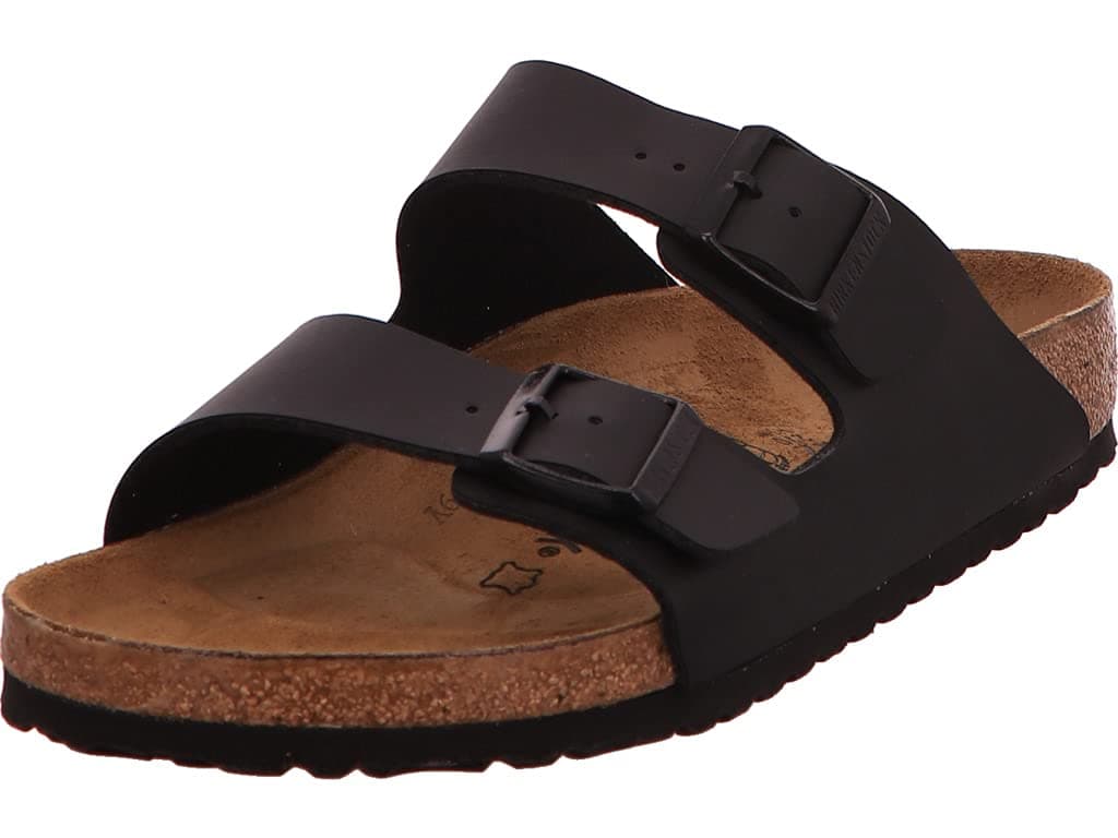 Arizona Unisex Leather Sandal, Black Oiled Leather, 6-6.5