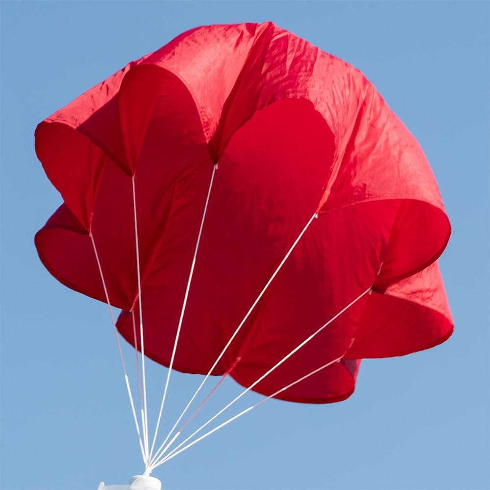 24" Red Rip-Stop Nylon Parachute for Water or Model Rocket
