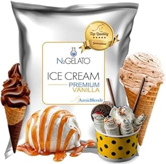 AussieBlends Premium Vanilla Ice Cream Mix For Soft Serve, Rolled Ice Cream, Gelato, Liquid Nitrogen, 1-Pack, Imported
