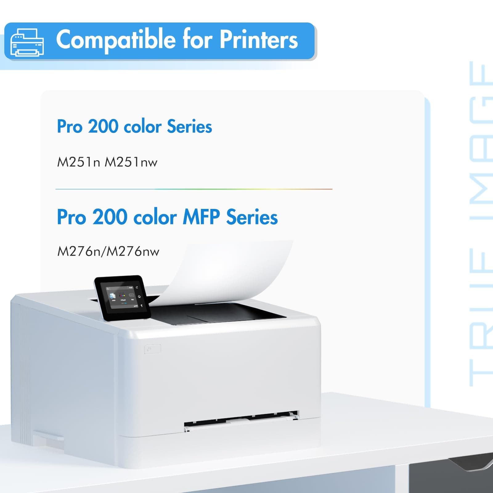 TRUE IMAGE Compatible Toner Cartridge Replacement for HP CF210X 131A 131X CF210A for HP Laserjet Pro 200 Color M251nw MFP M276nw M251n M276n M276 M251 Printer Ink ( Black, 1Pack)