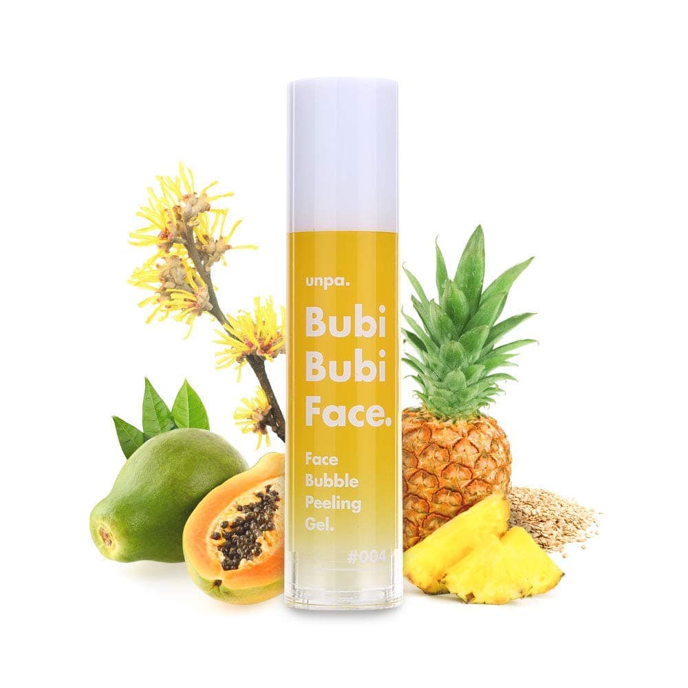UNPA Bubi Bubi Face: Pineapple Bubble Foam Exfoliating Face Wash Soft Peeling Gel Face scrub, All Natural Organic Hypoallergenic Korean Moisturizing Exfoliator Exfoliant, Paraben-Free Ethanol-Free