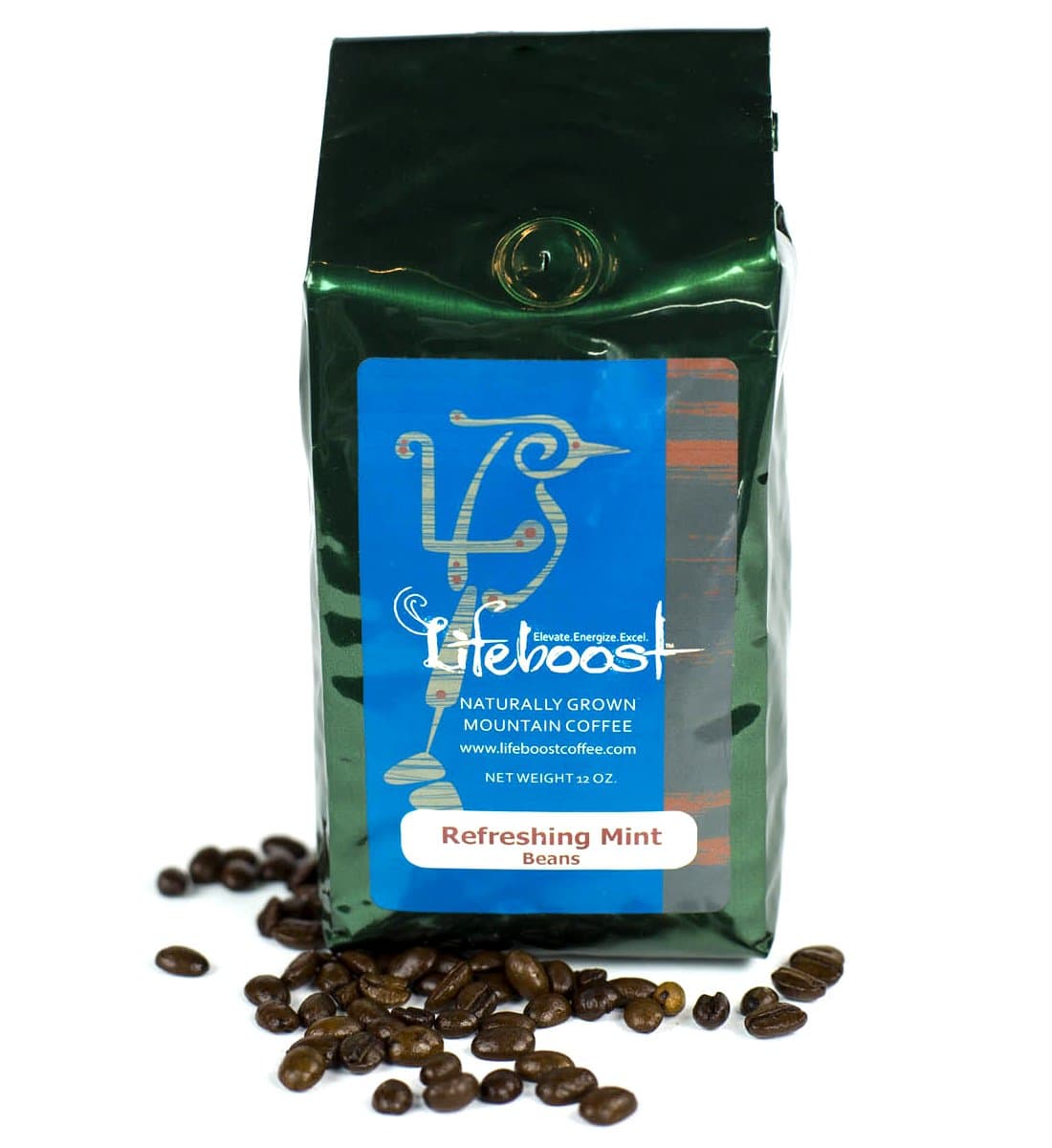 Mint Ground Coffee By LifeBoost - Single Origin Organic Fair Trade 12 oz Ground Java Mint Roast Coffee