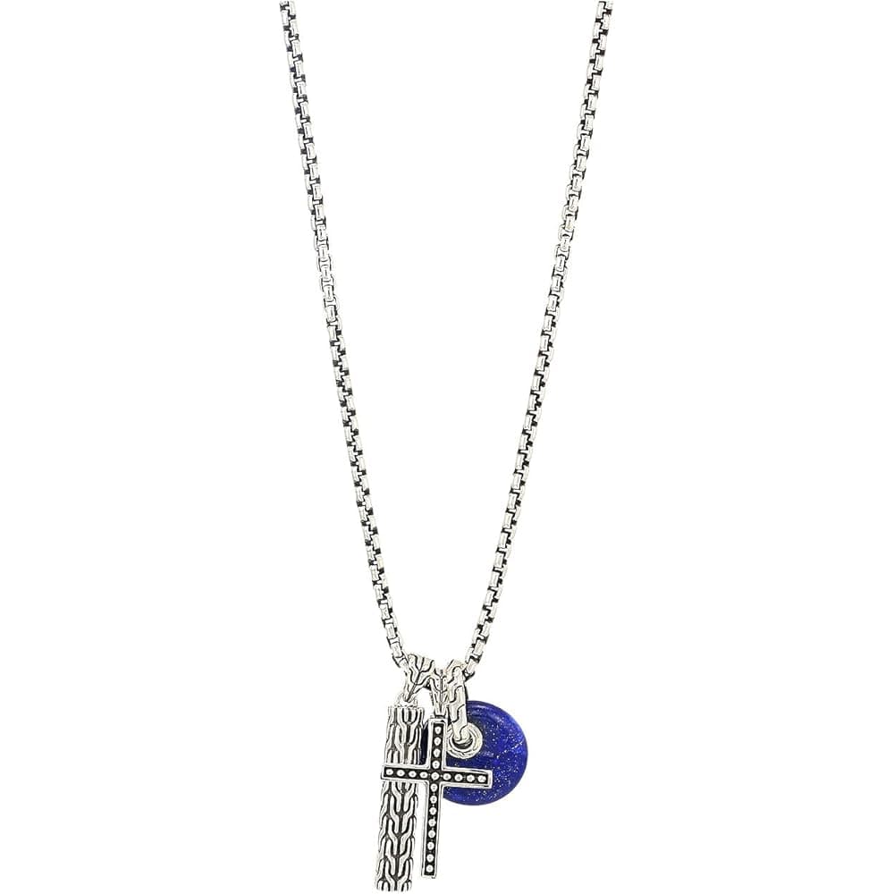 Classic Chain Charm Necklace with Lapis Lazuli
