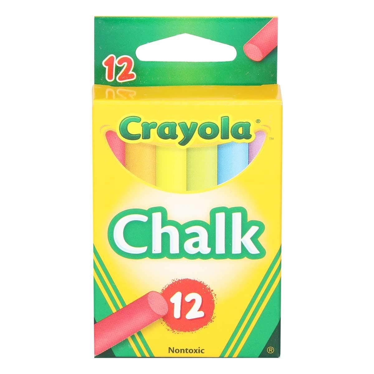 Colored Low Dust Chalk Sticks 12 Count per Pack, Non Toxic Classroom Blackboard Writing and Drawing Chalk for Teachers, Students and School Use, Multicolor
