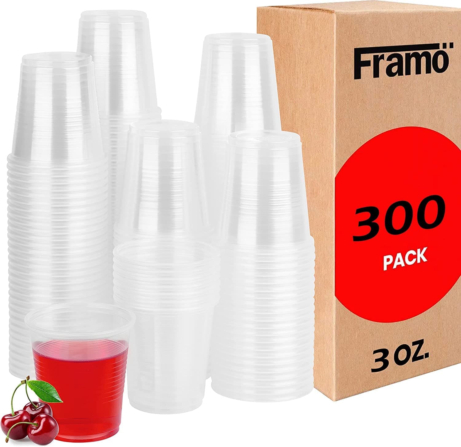 Framo 3 Oz. Clear Plastic Cups - Pack of 300