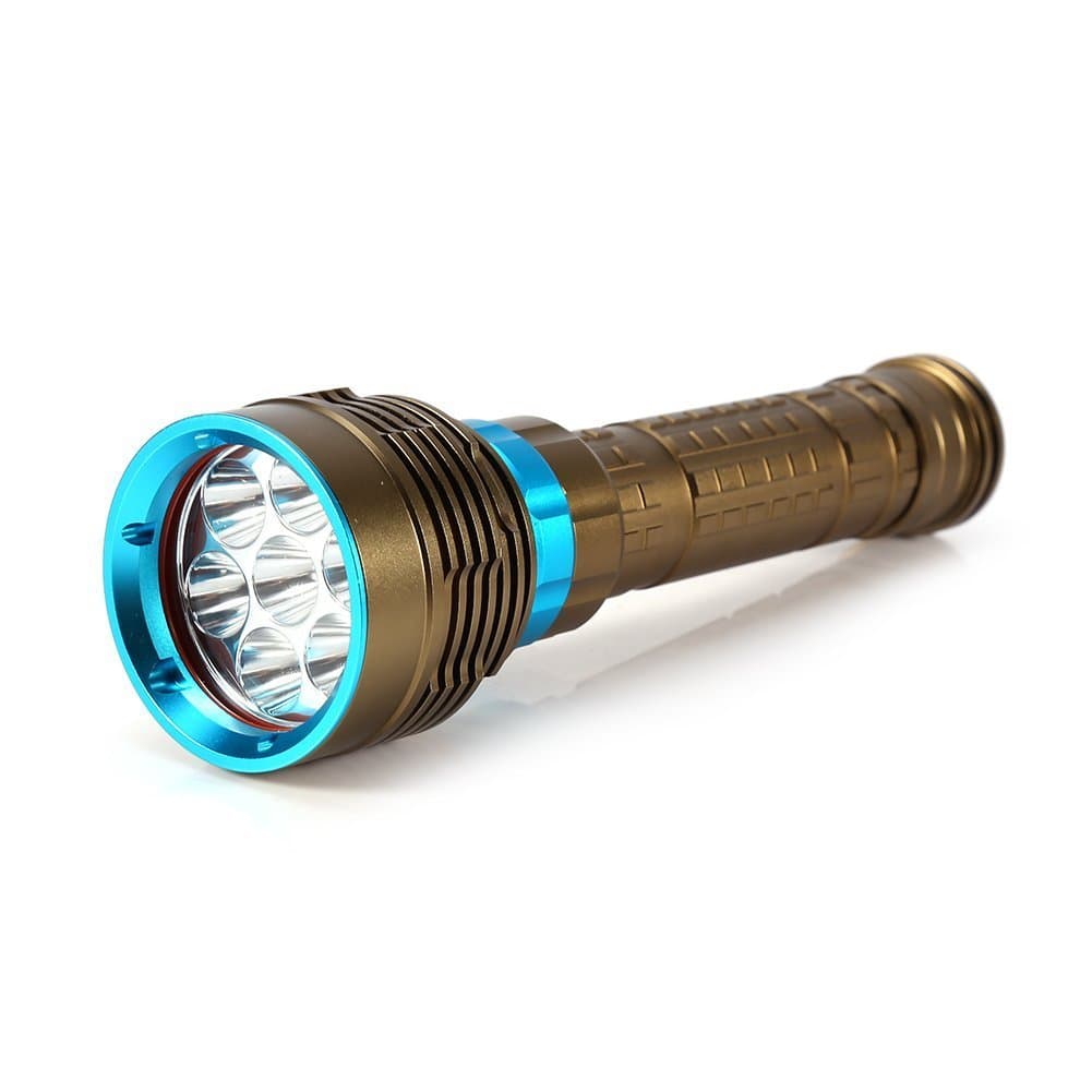 Scuba Diving LED Flashlight Torch 100m Underwater Waterproof Submarine Light Fishing Handheld Torch(without Battery)