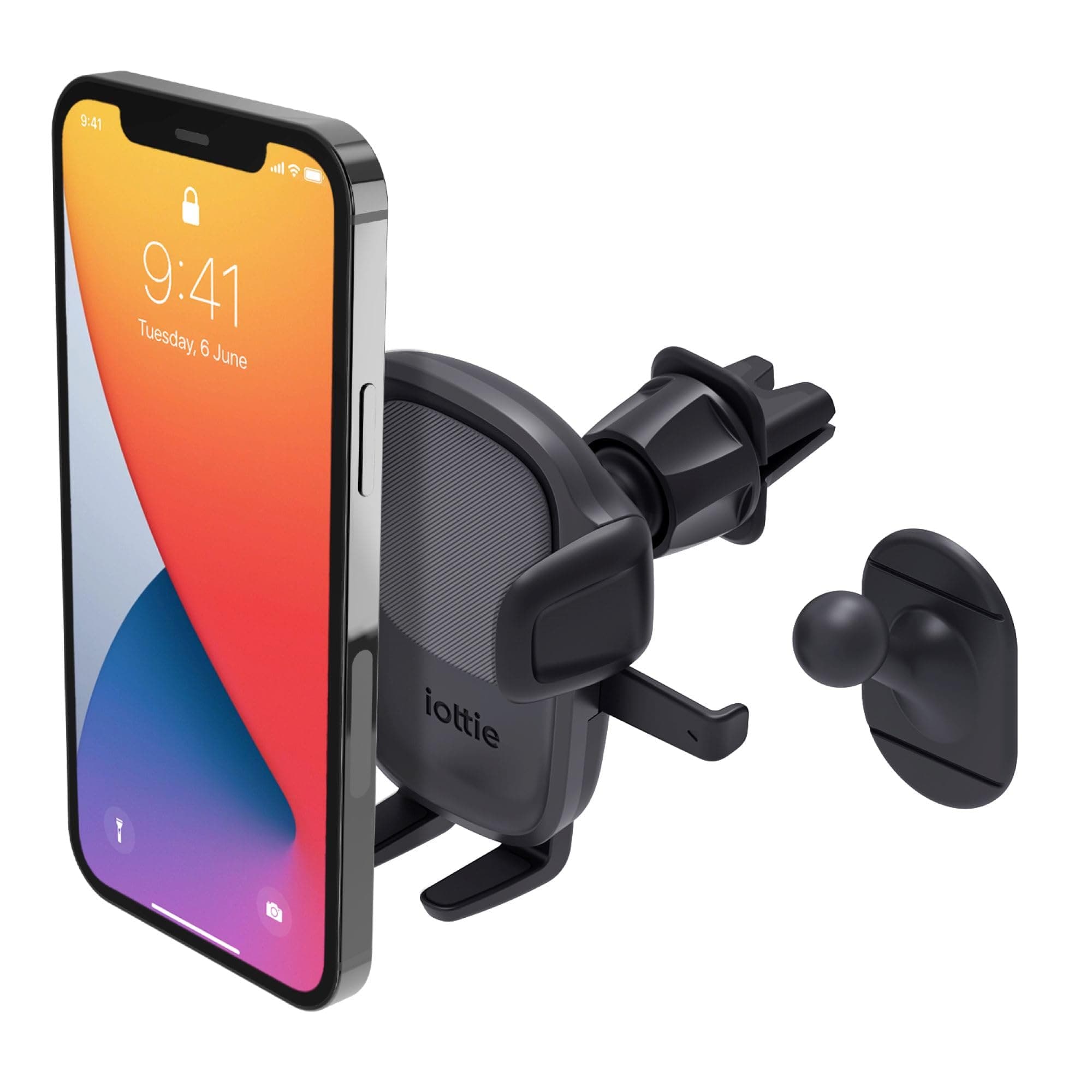 Easy One Touch 5 Air Vent Car Mount Phone Holder for iPhone, Samsung, Moto, Huawei, Nokia, LG, Smartphones