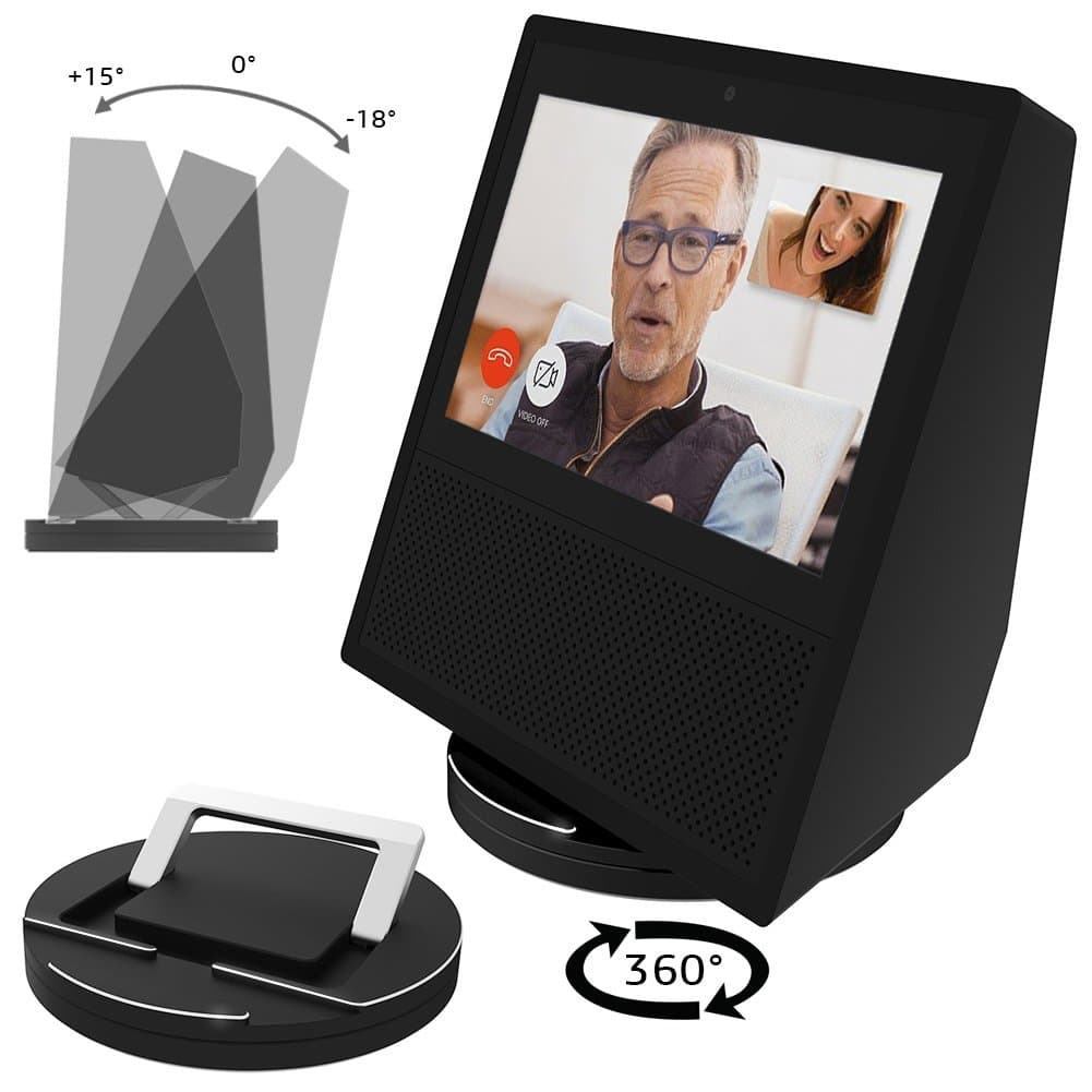 ATOPHK Echo Show 5&8 and 1 Stand, Echo Spot Stand, Aluminum Stand for Amazon new Echo Show (2nd Gen) Spot Speaker Accessories, Horizontal 360 Rotation, Longitudinal Angle Change Base Black ES002-01