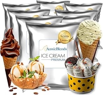 AussieBlends Premium Ice Cream Mix For Soft Serve, Rolled Ice Cream, Gelato, Liquid Nitrogen, 8-Pack, Imported