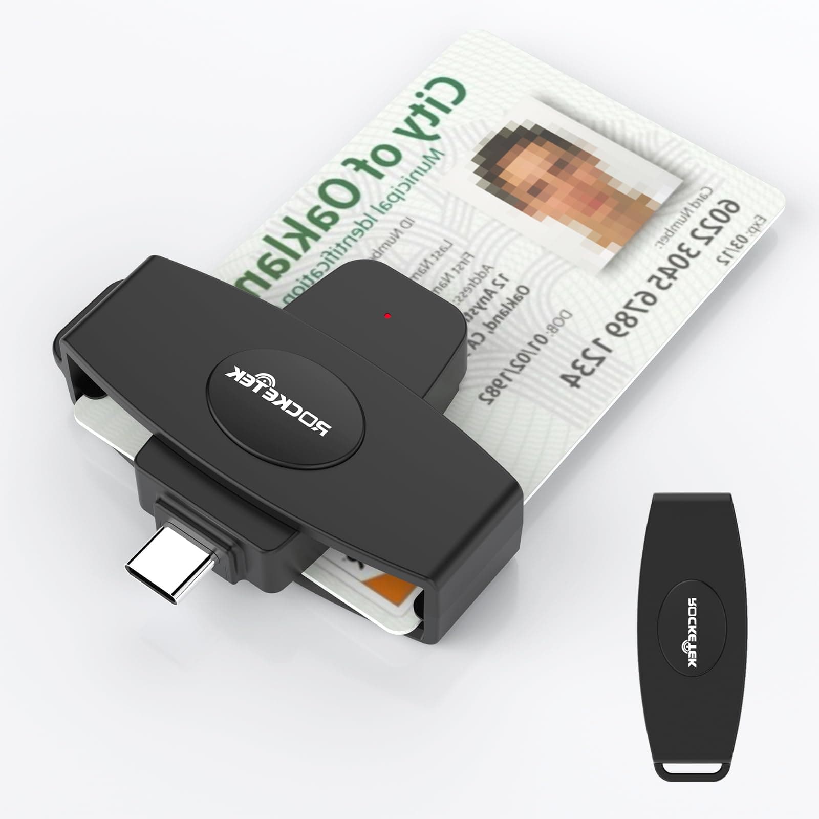 Rocketek USB C DOD Military USB Common Access CAC Smart Card Reader and SIM Card Reader ID CAC Card Reader,Compatible with Mac Os, Windows,Linux