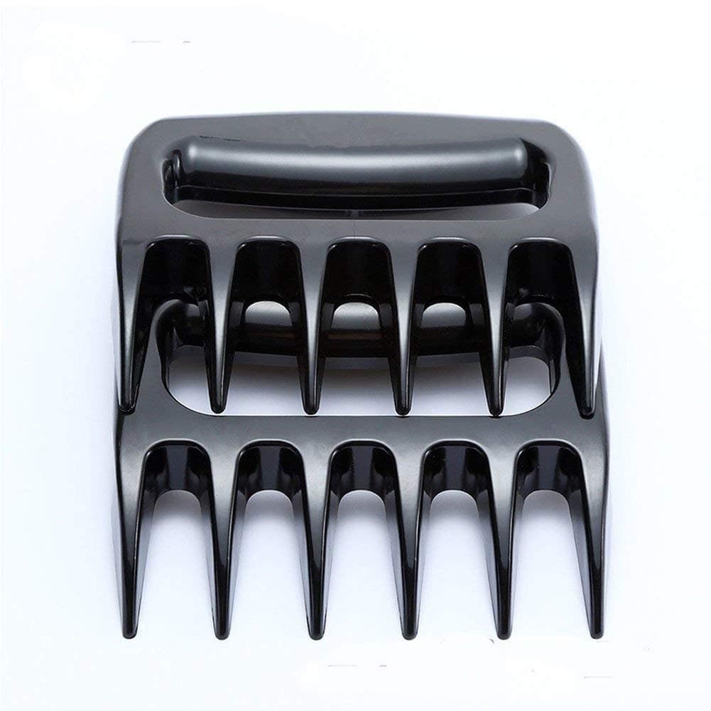 i Kito BBQ Turkey Lifter Meat Claws Pulled Pork Shredder Bear Paw, Meat Handler Carving Forks- Claw Handler Set for Pulling Brisket from Grill Smoker or Slow Cooker - Barbecue Paws (2, Black)