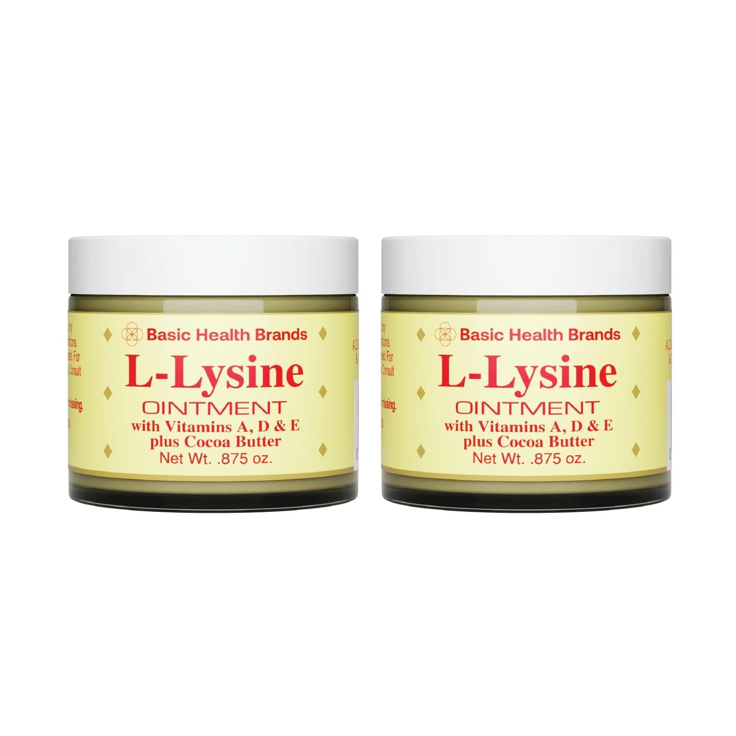 Basic Brands Organics L Lysine Lip Ointment 0.875 Oz 0.875 Ounce (Pack of 2) Multi