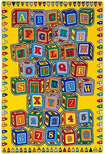 Pro Rugs Kids Area Rug ABC Blocks Learning Carpet (8 Feet X 10 Feet)