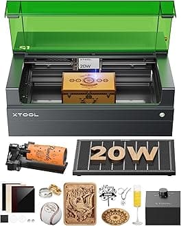 xTool S1 20W Laser Cutter and Laser Engraver for Tumblers, 23.93" x 15.16" Bed Size, 600mm/s Speed, Laser Engraving Machine, Laser Engraver for Wood and Metal, Acrylic, Big Project - Rotary Bundle