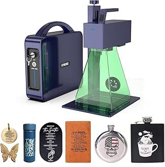 GWEIKE G2 Pro 30W Fiber Laser Engraver with 3D & Deep Engraving, 15000mm/s Fast Laser Engraver Machine, 110x110mm Working Area, Portable Laser Marking Machine for Metal, Jewelry, Leather, Dog Tags