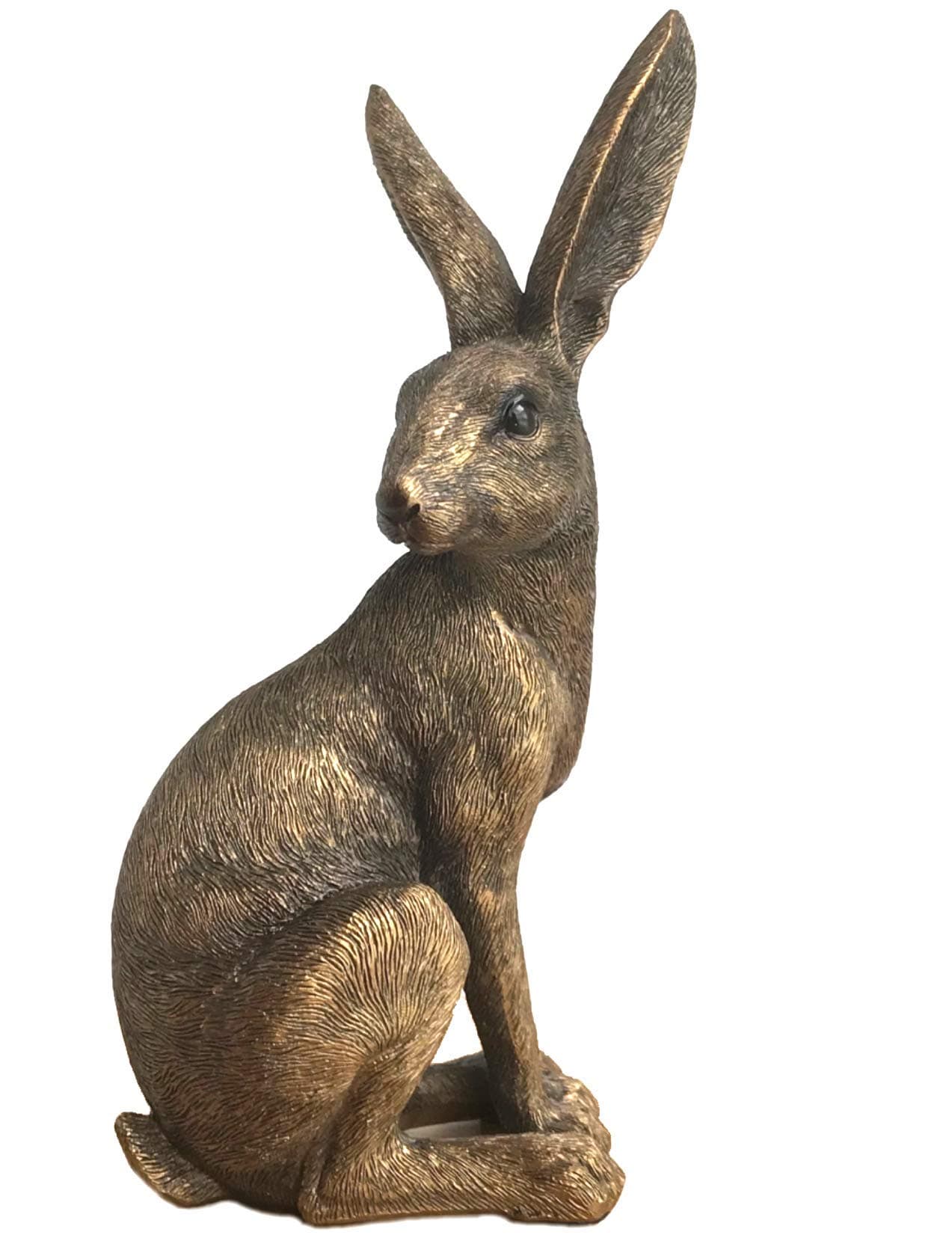 Animal ers 22cm Bronze effect Sitting Hare ornament figurine by Leonardo, Bronzed reflection range, gift boxed