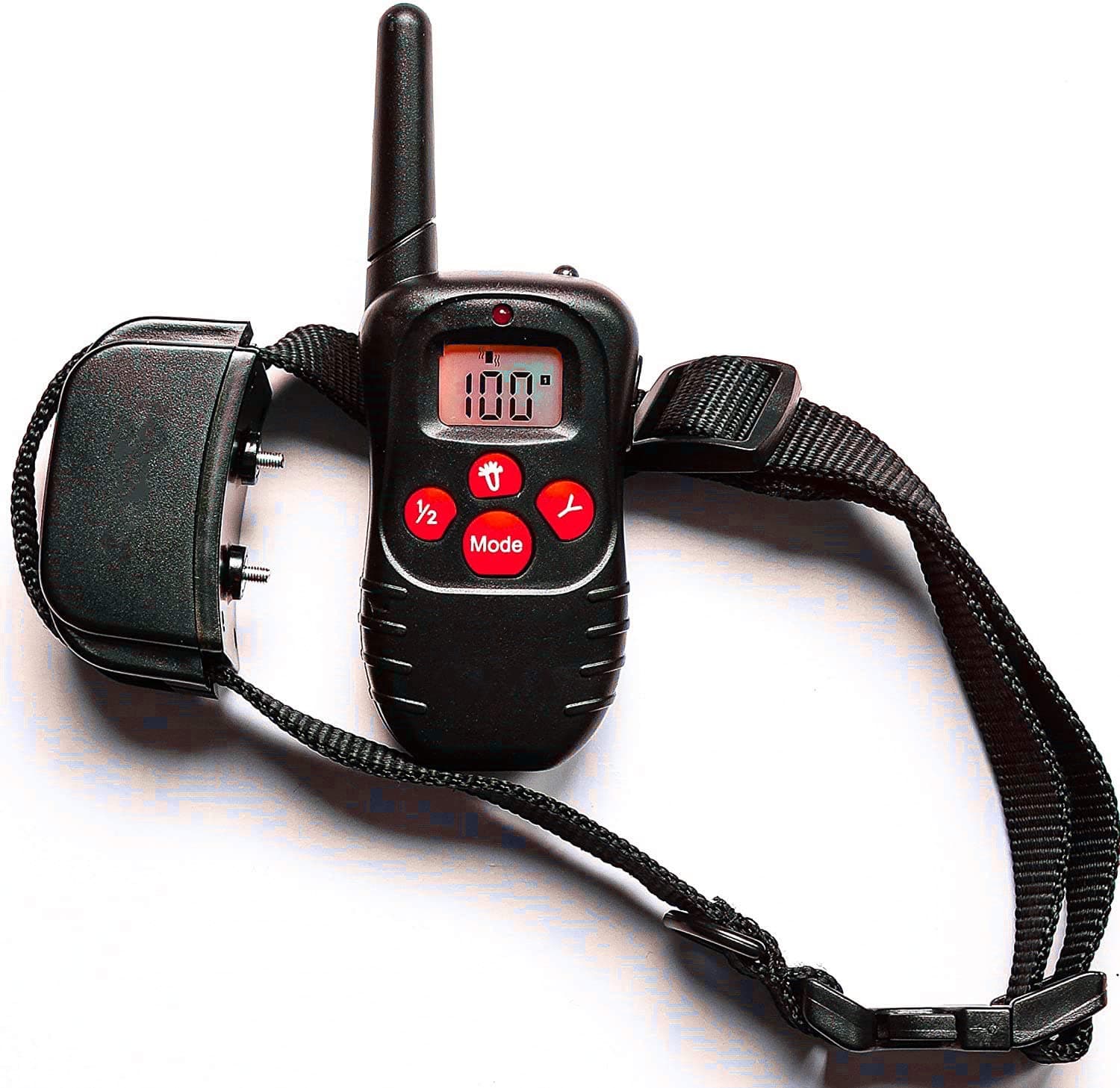 Dog Train Remote Controlled Dog Training Collar Rechargeable Water Resistant All Dog Sizes 10-100 Pounds 100 Intensity Level with Vibration Beep Shock and Pager