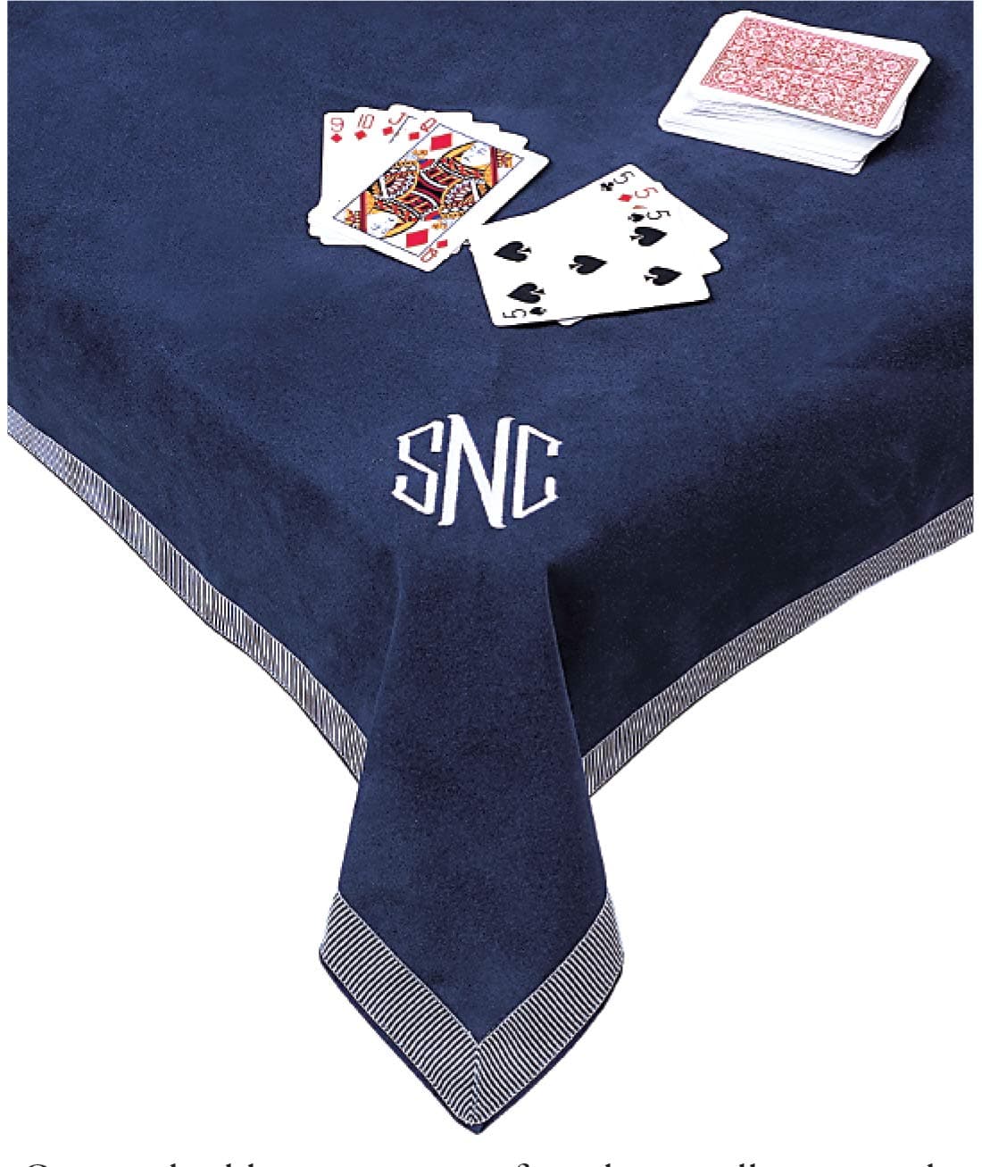 Personalized 44" Wedgewood Blue Card (Bridge) Table Cover