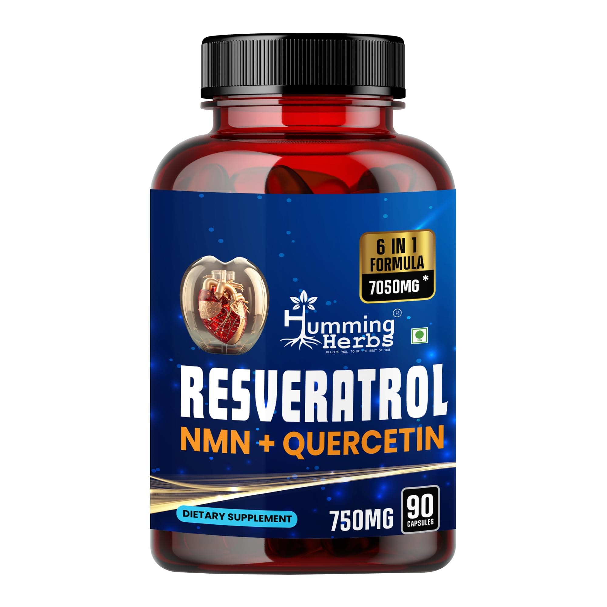 Humming Herbs Trans Resveratrol 98% Highly Purified and Bioavailable With NMN...