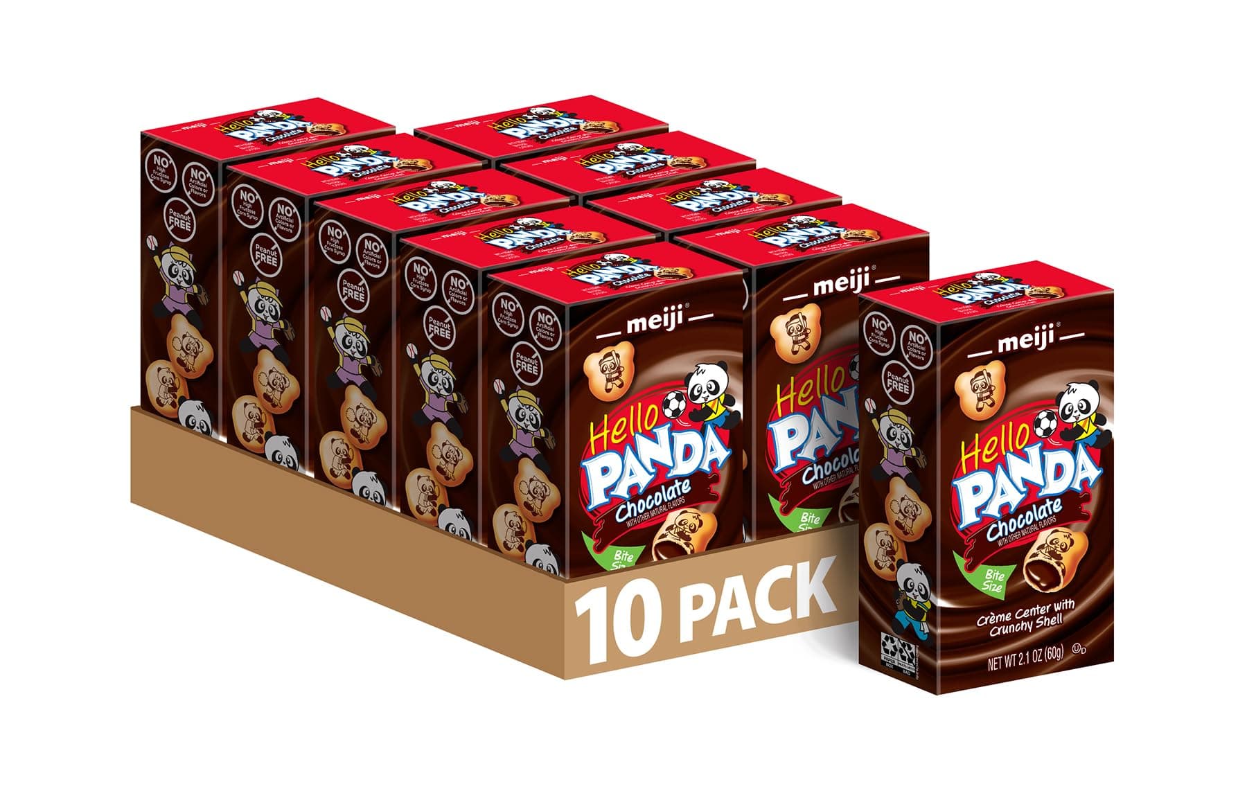 Hello Panda Cookie, Chocolate, 2.1 Ounce (Pack of 10)
