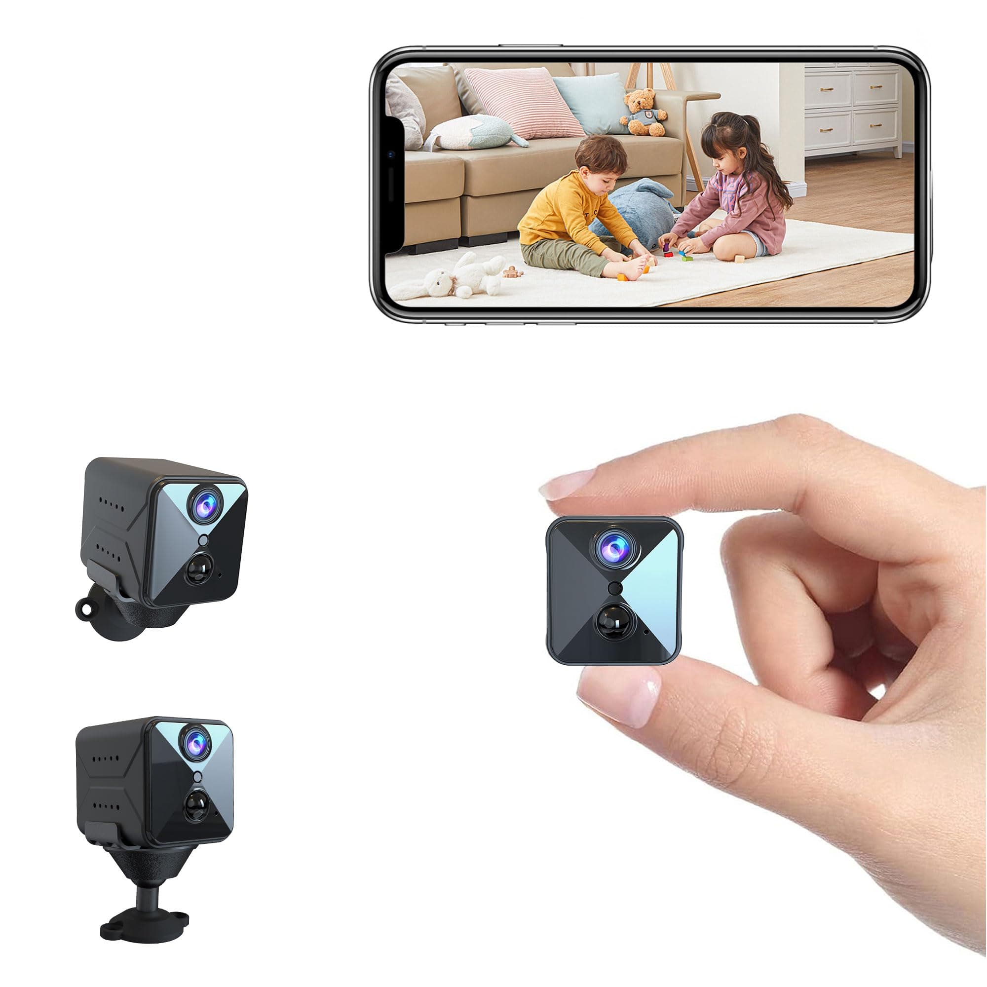 2026 Upgraded 4K WiFi Hidden Camera with Free Cloud Storage, 120° Mini Spy Cam, Smart Motion Detection, Night Vision, Wireless Indoor Nanny Cam for Home Security