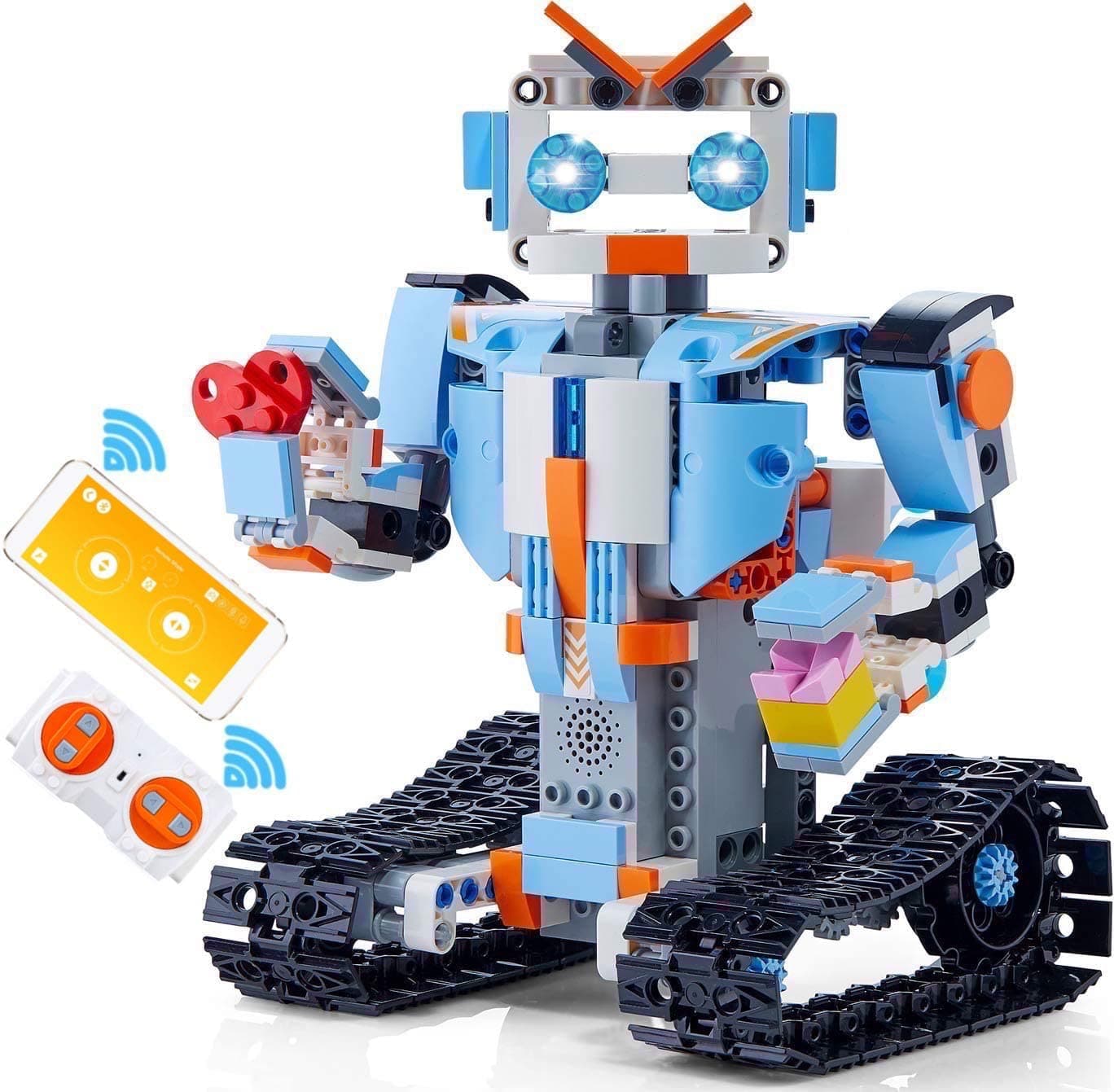 Alyasameen STEM Building Blocks Robot Kit, App Controlled Robotics Toy, Remote Control Engineering Science Electric Educational Building Toys Kits for 8-14 Year Old Boys and Girls