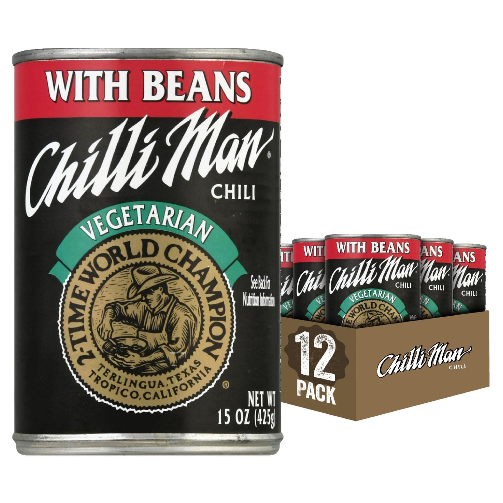 CHILLI MAN Chili Vegetarian (12 Pack) 15 ounce can