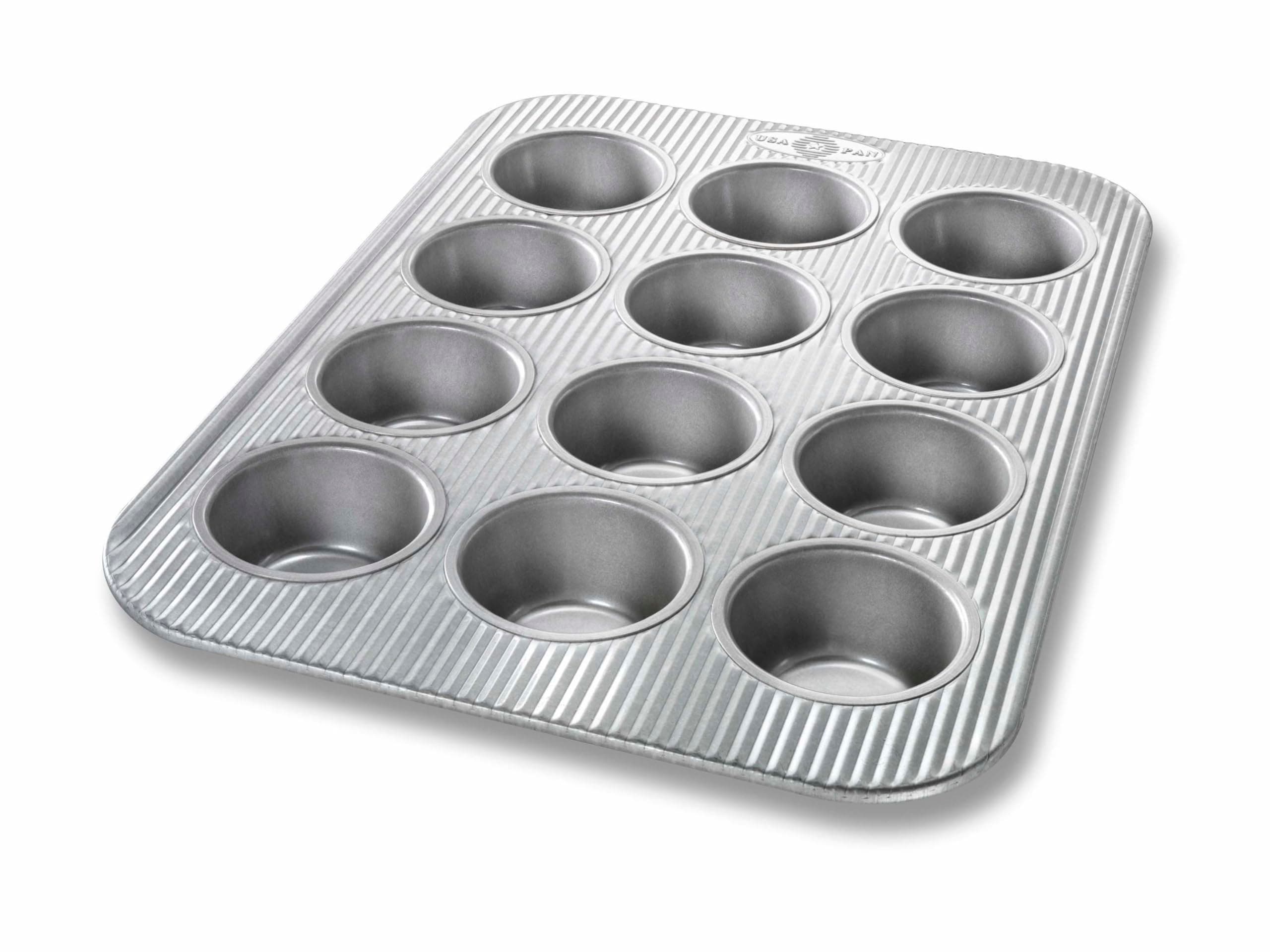 USA Pan Bakeware Muffin Pan, 12-Well, Aluminized Steel
