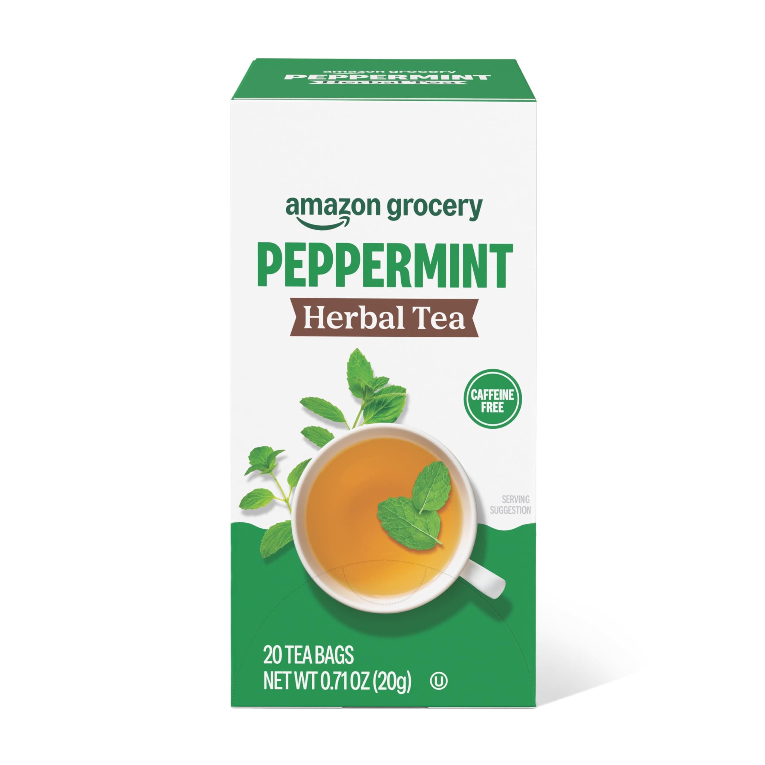 Amazon Grocery, Peppermint Herbal Tea Bags, 20 Ct