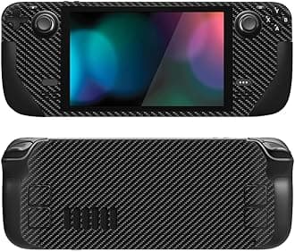 PlayVital Protective Skin Decal for Steam Deck LCD, Skin Accessories Custom Film Stickers Vinyl Decal Faceplates Adhesive Film for Steam Deck OLED Handheld Gaming PC Carbon Fibre
