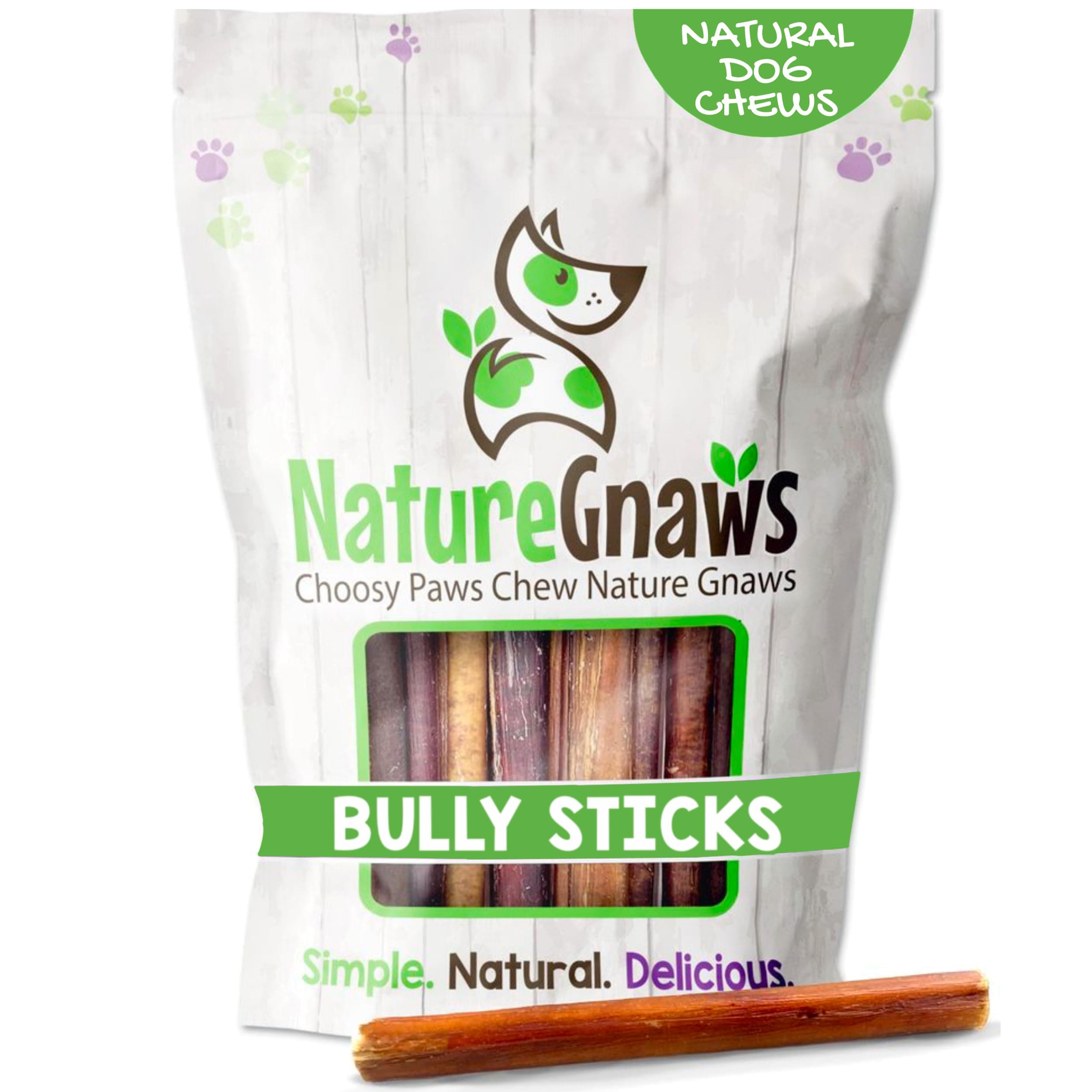 Nature Gnaws Bully Sticks for Dogs 5-6" (8oz) - Mixed Thickness - Long Lasting for Aggressive Chewers and Large Dogs - Natural Beef Dog Chew Bones