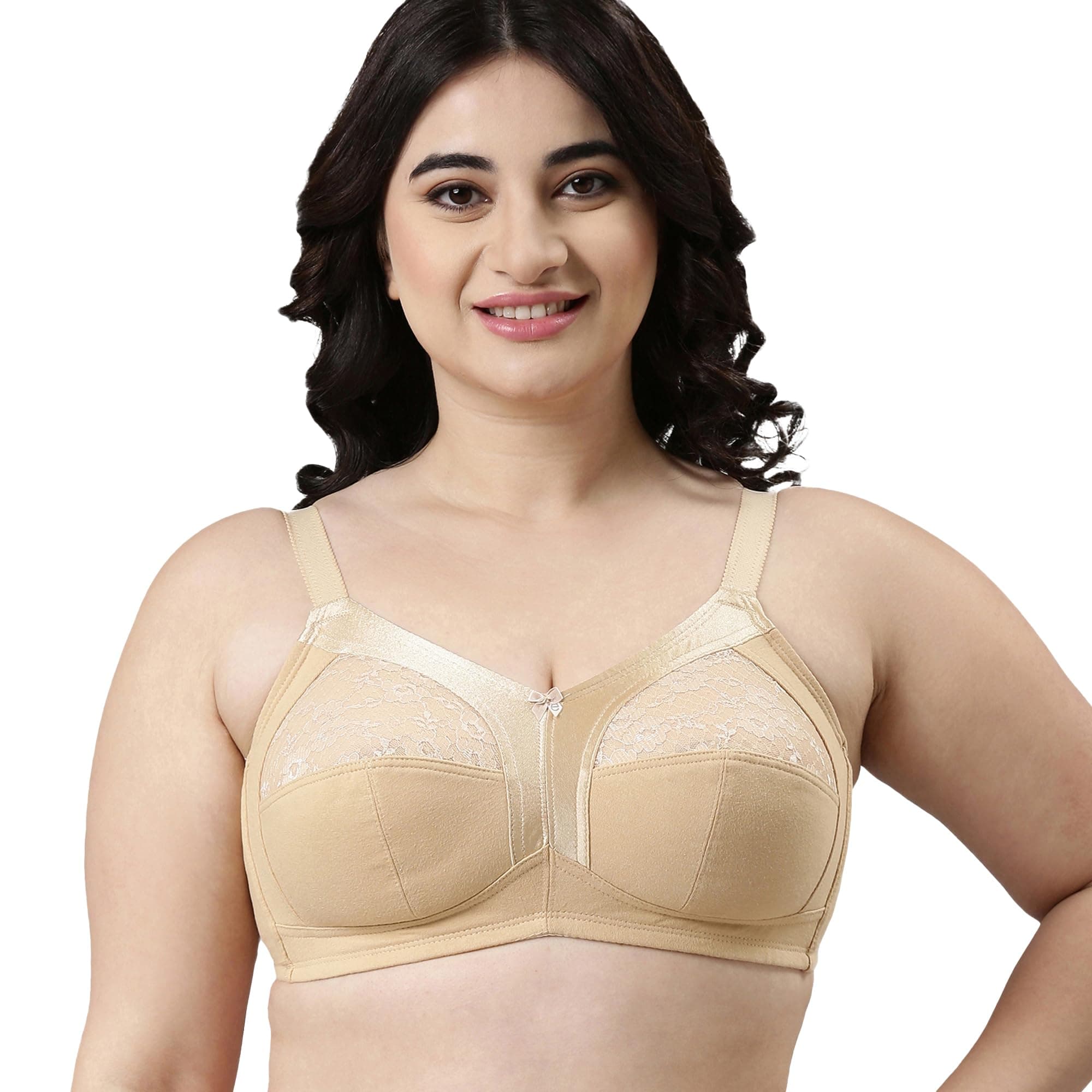 Enamor Innovations Fabcool M-Frame Side Shaper Panel Women's Cotton Everyday Bra - Non Padded, Wirefree, Full Coverage - A014 (Available in Plus Sizes)