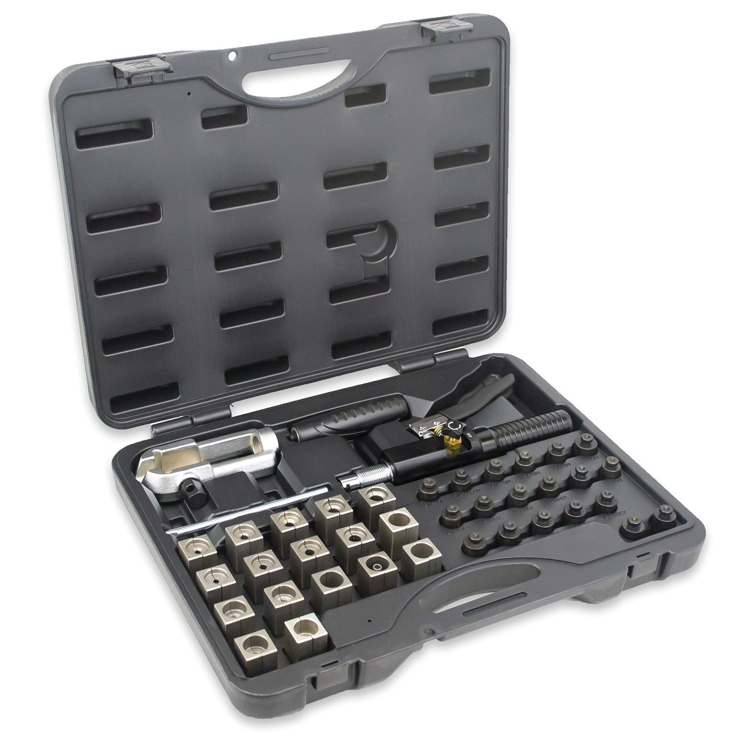 TGR Hydraulic Brake Line Flaring Tool (45° Single or Double Flares, ISO/DIN Bubble Flares, Push-Connect and GM Fuel Line Flares)