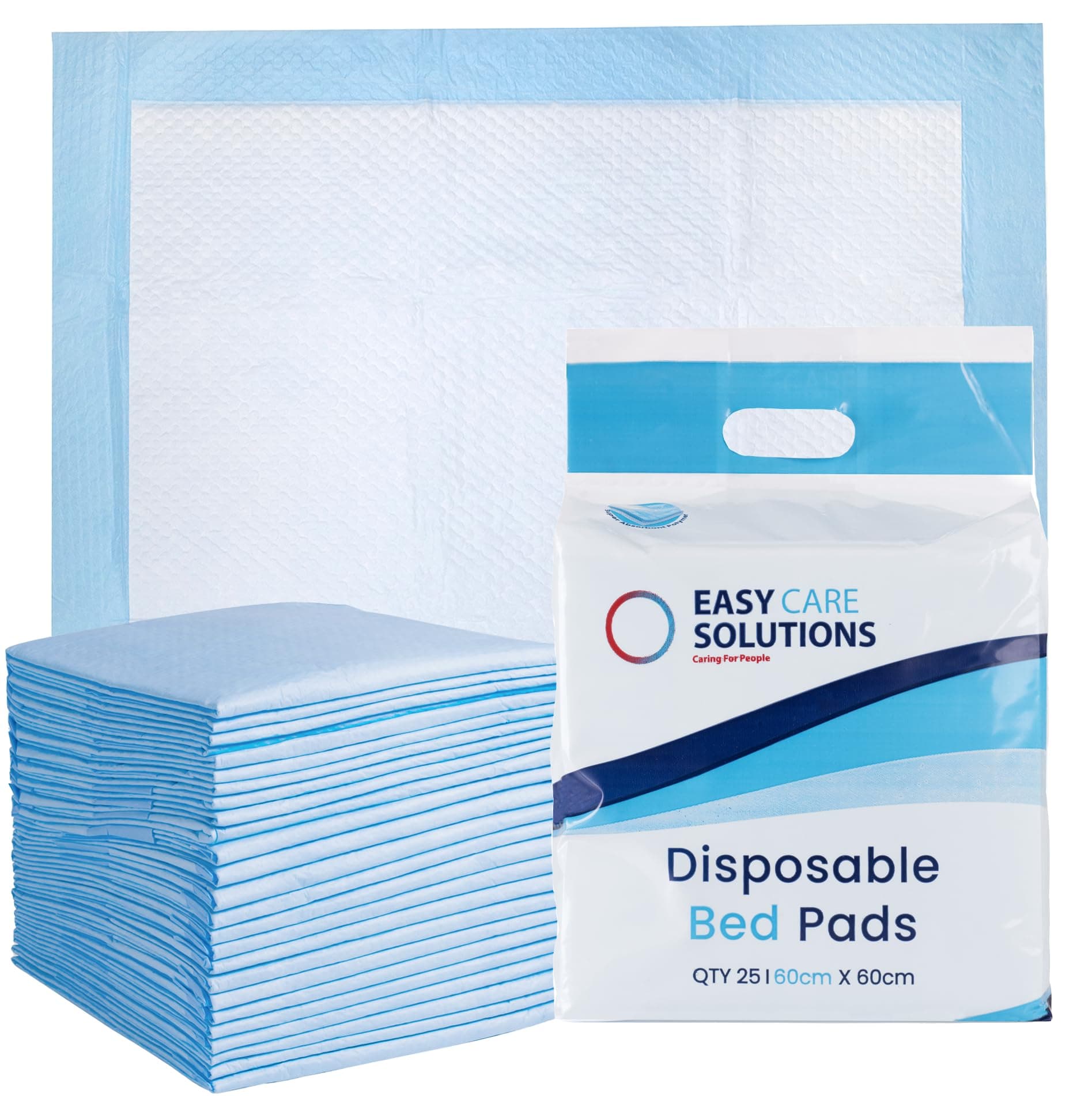 EASY CARE SOLUTIONS 50 x 60 x 60 cm | Disposable Incontinence Bed Pads, Underpads, Bed Mats, Mattress Protectors, Incontinence Pads, Waterproof Bed Sheets for Every person | 1 Pack of 50 (1 Box of 50)