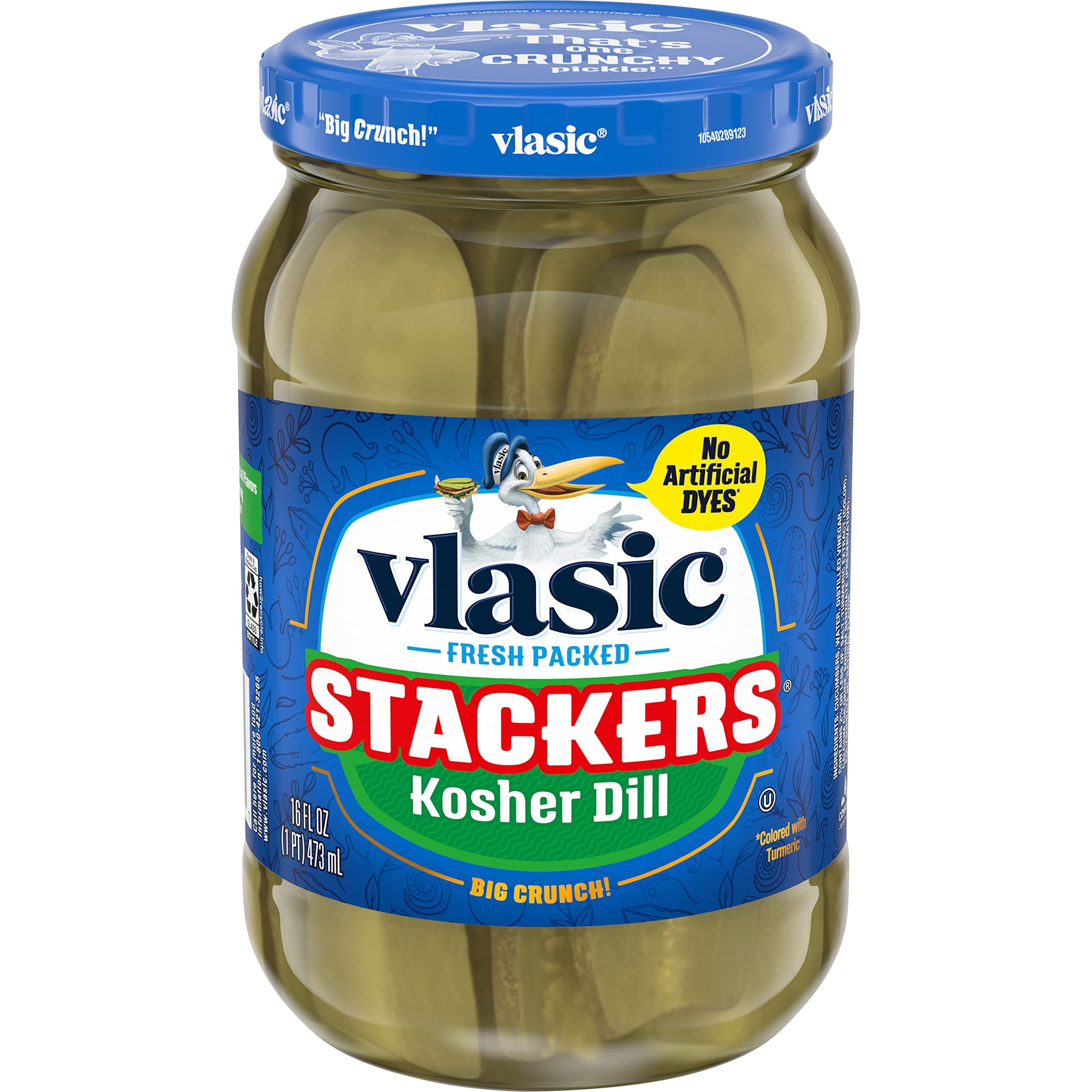 Vlasic Stackers Kosher Dill Pickles, Keto Friendly, 16 FL OZ