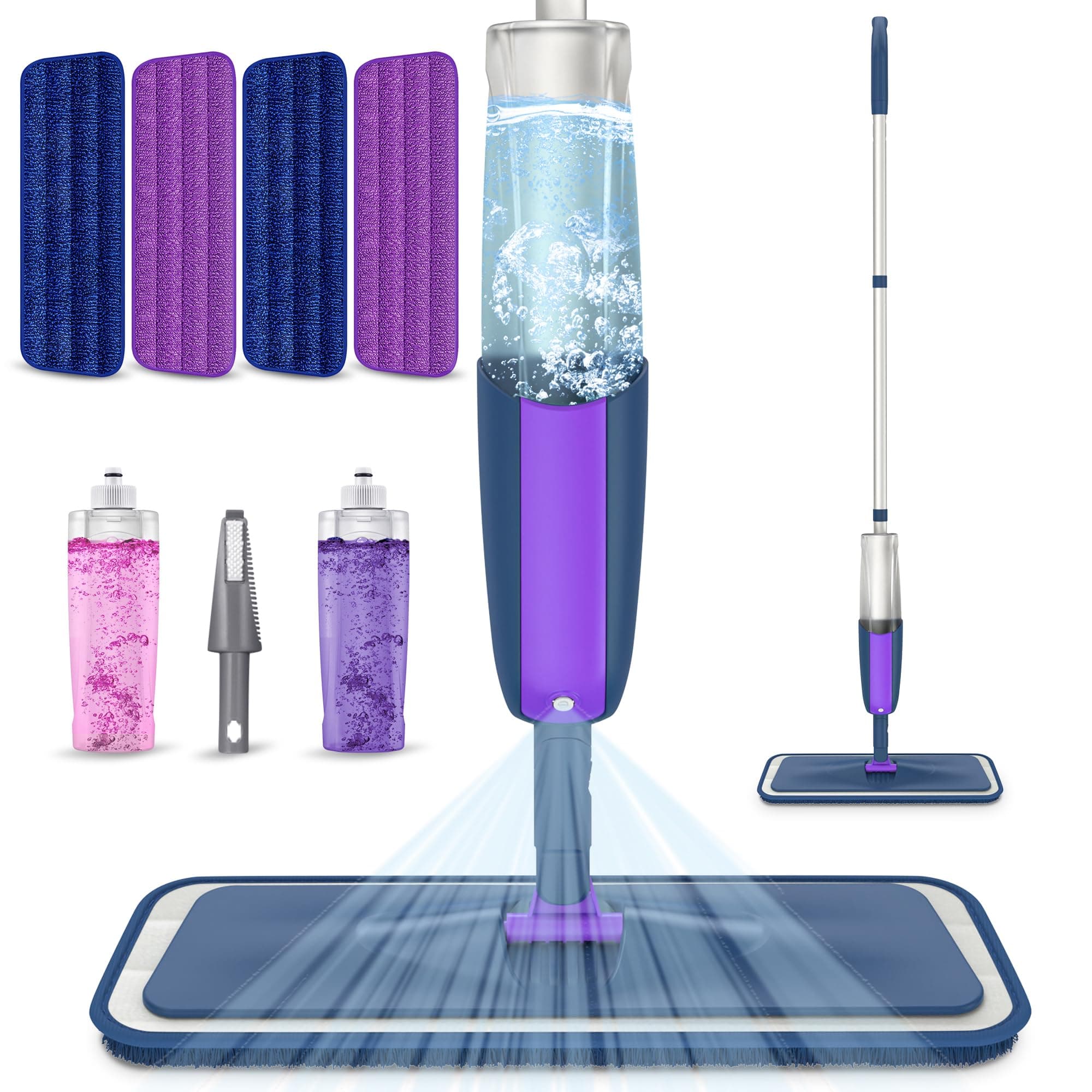 Dust Mop with 4 Pads 2 Bottles