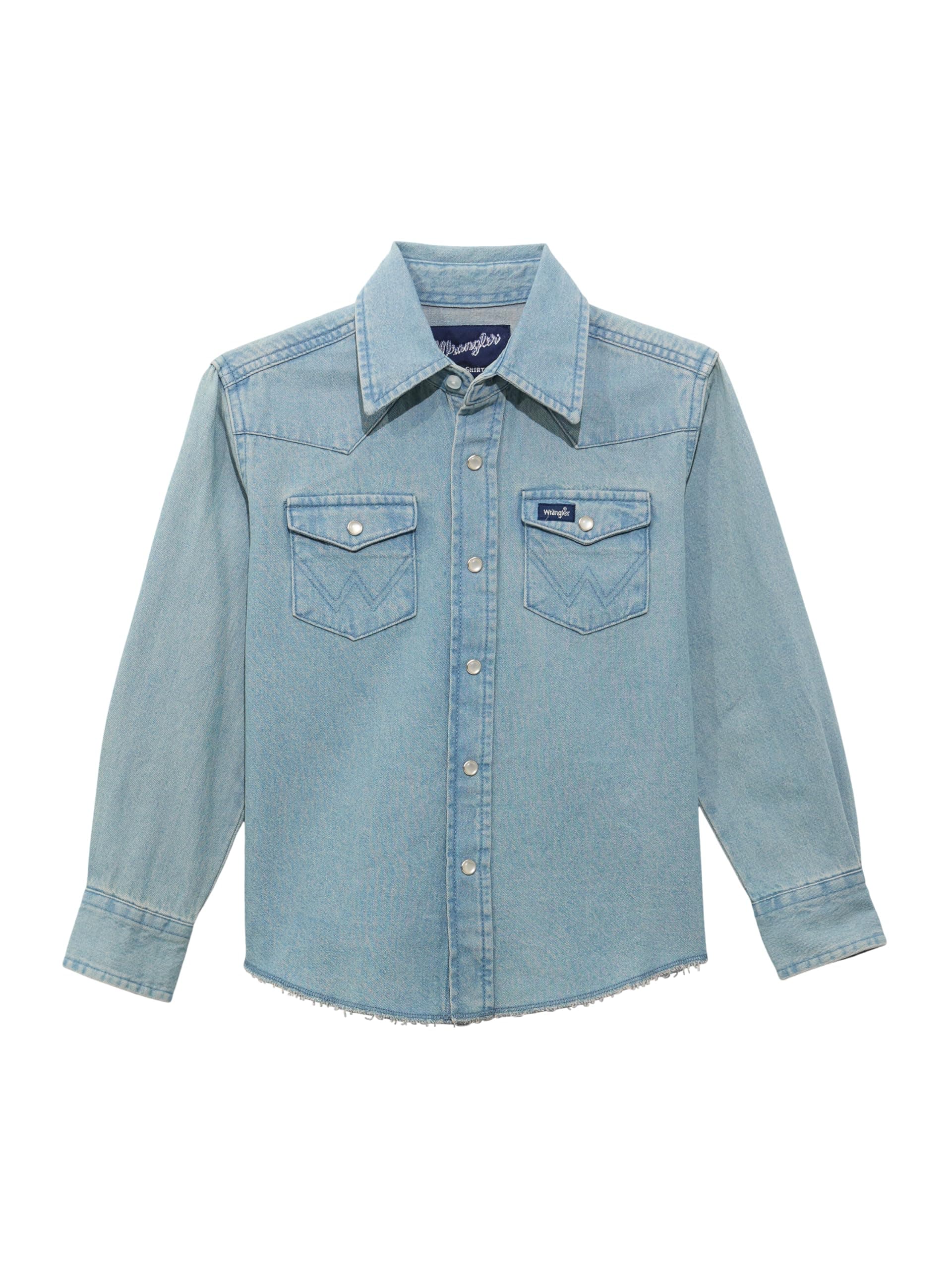 Boy's Long Sleeve White Snap Shirt