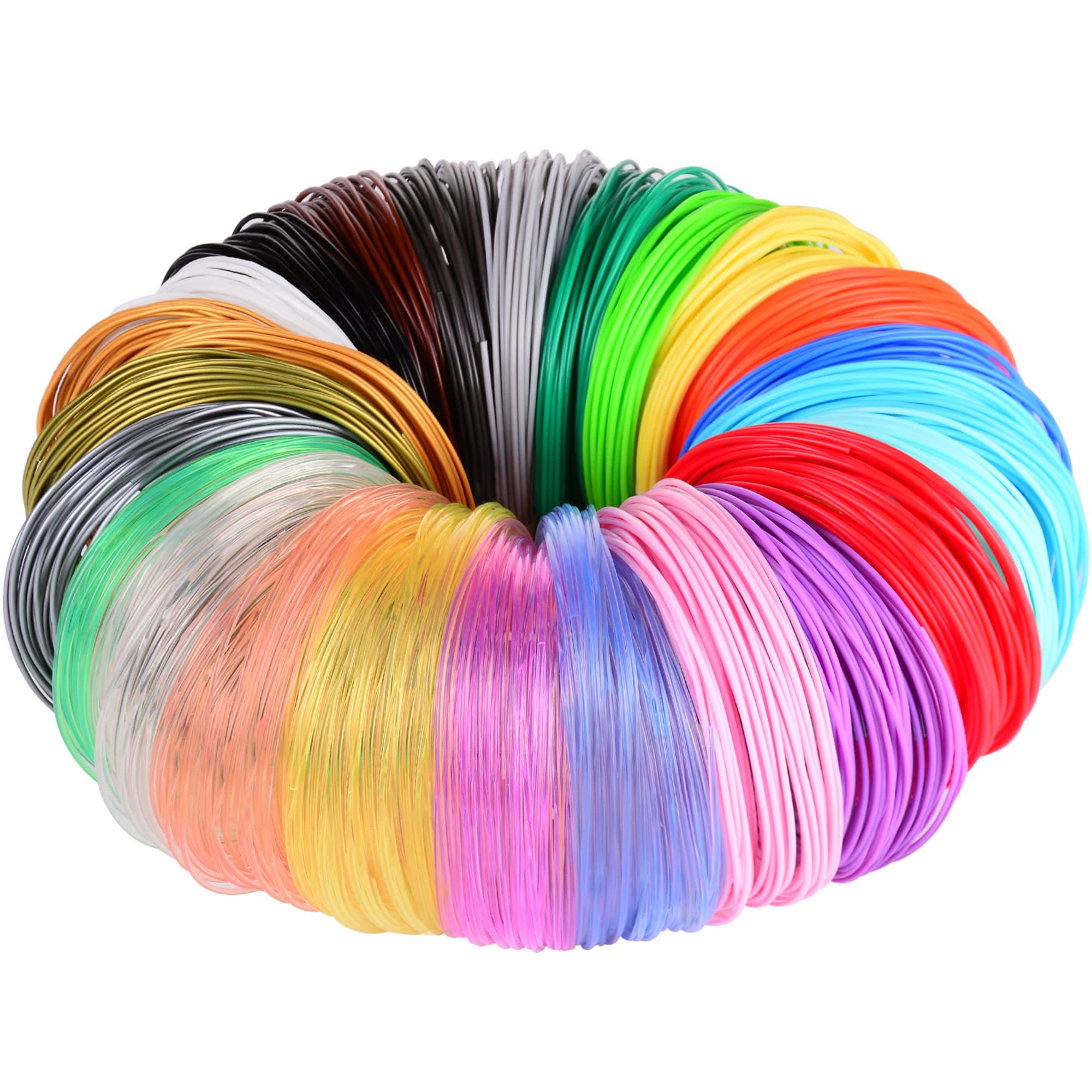 3D Pen/3D Printer Filament,1.75mm PLA Filament Pack of 24 Different Colors,High-Precision Diameter Filament, Each Color 10 Feet, Total 240 Feet Lengths by Mika3d