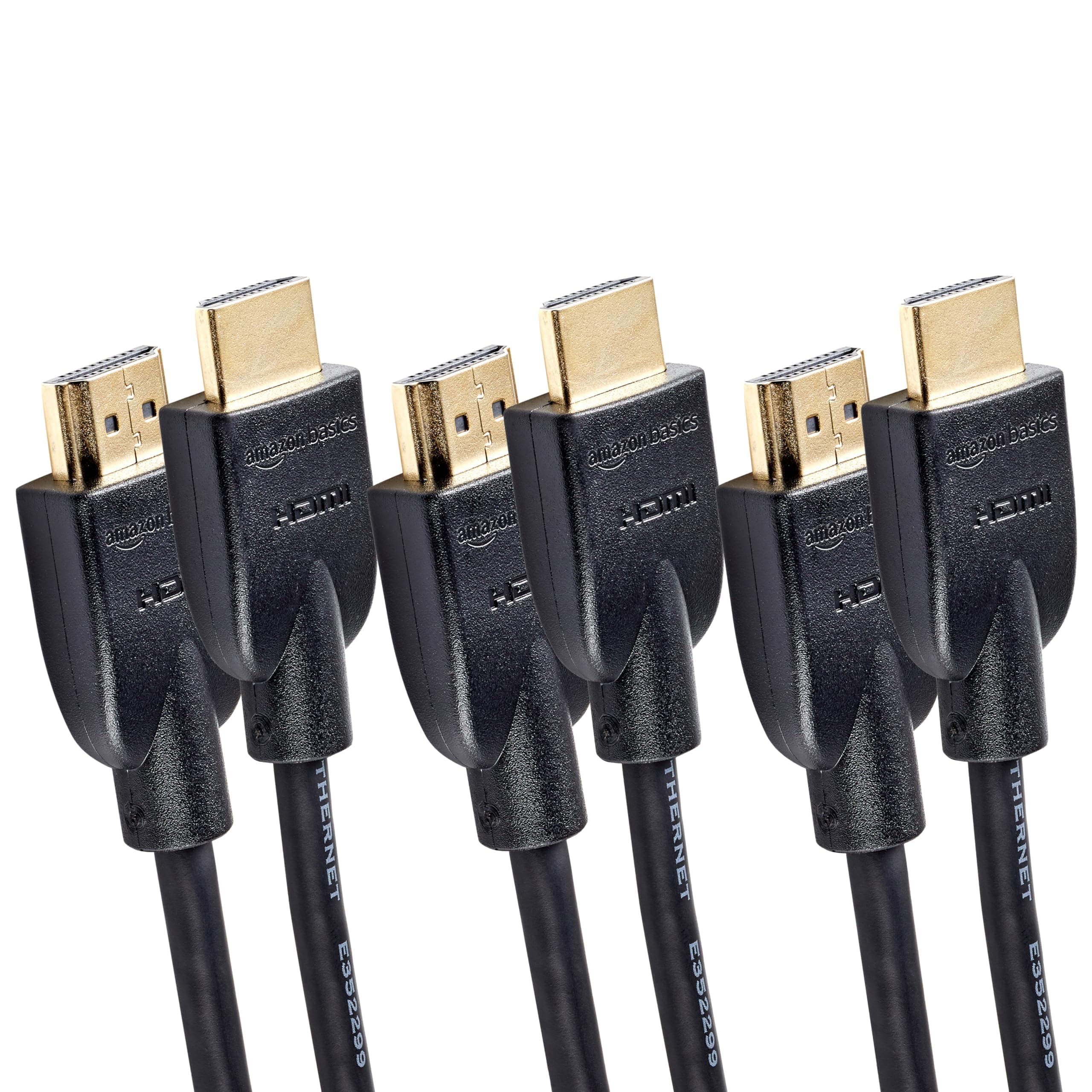 3-Pack HDMI Cable, 18Gbps High-Speed, 4K@60Hz, 2160p, Ethernet Ready, 6 Foot (2M), Black